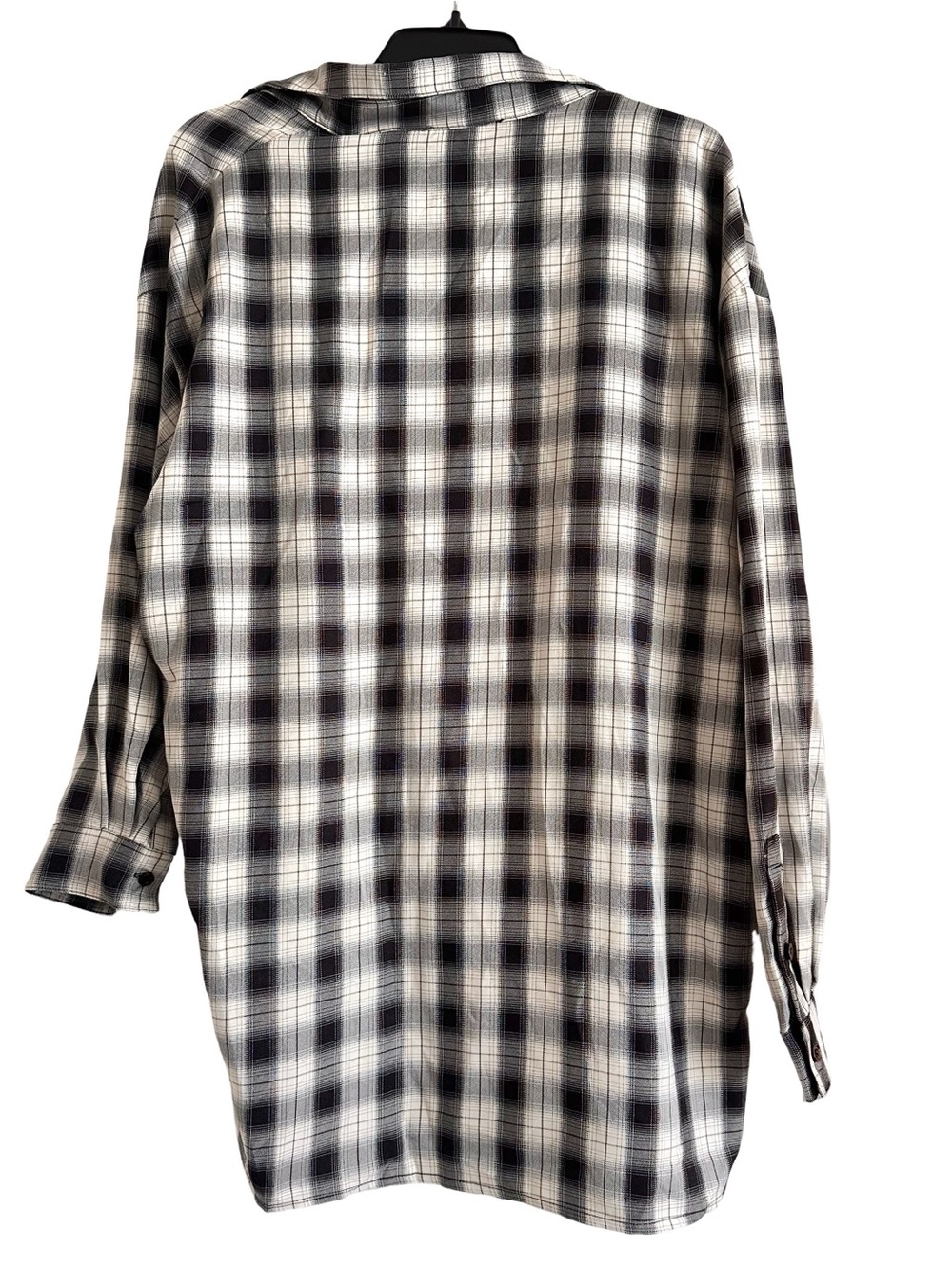 NWT Mable Black & White Plaid Oversized Button-Down Dress with Attached Tank Top - Picture 8 of 10